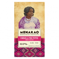 Menakao - Edelbitterschokolade mit rosa Pfeffer 63 %