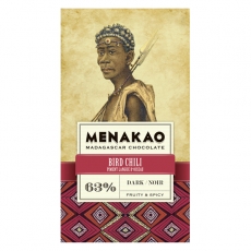 Menakao - Edelbitterschokolade mit Bird-Chili 63 %