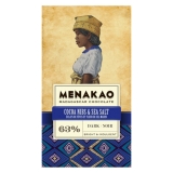 Menakao - Edelbitterschokolade mit Kakaosplittern und Meersalz 63 %