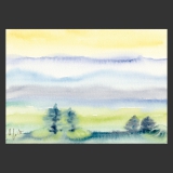 Postkarte Aquarell-Künstlerkarte Landschaft